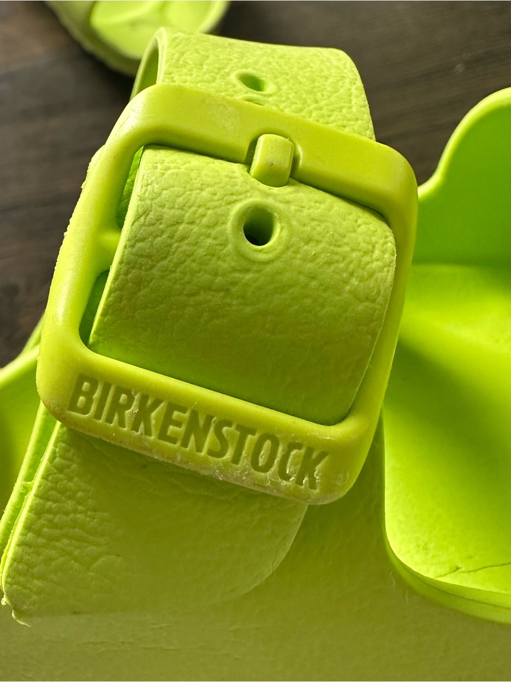 KIDS Birkenstock Neon Lime EVA Buckle Sandal Strap